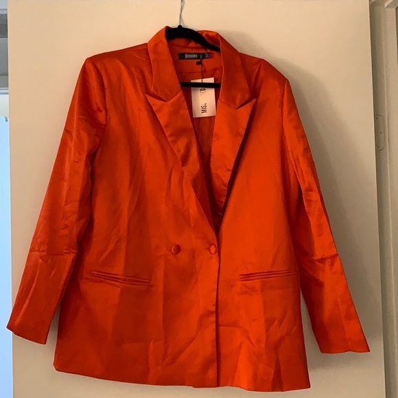 Orange Silk Blazer - Picture 2 of 3